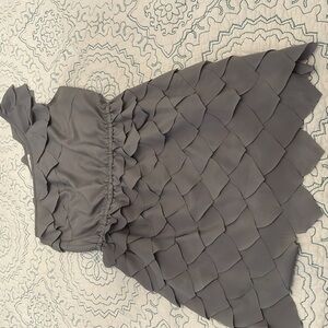 Gray leaf one shoulder dress